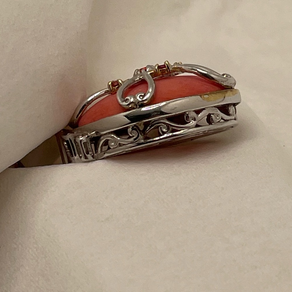 Gems en Vogue Salmon Coral Sapphire Pendant - Picture 5 of 14